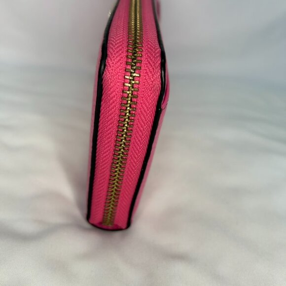 Kate Spade Bright Pink Long Zippy Zip Around Organization Leather Wallet Large - Picture 4 of 15